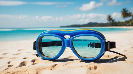 Faded Memories: Blue Goggles on White Sands