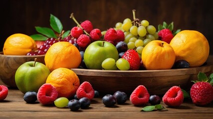 Fresh Fruit Still Life - Colorful Tabletop Arrangement