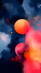 Fototapeta premium Light Pink, Blue vector template with abstract circles. A sample with blurred bubble shapes.