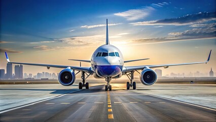 IndiGo airplane at Dubai International Airport runway ready to take off