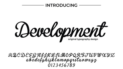 Development Font Stylish brush painted an uppercase vector letters, alphabet, typeface