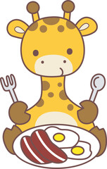 Set Vector Stock Illustrations Isolated of Baby Giraffe.
Cute giraffe animals with various activities.
Funny sticker of Giraffe animal kids.
