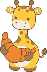Set Vector Stock Illustrations Isolated of Baby Giraffe.
Cute giraffe animals with various activities.
Funny sticker of Giraffe animal kids.