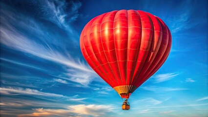 Fototapeta premium Inside a red hot air balloon with flames preparing for flight