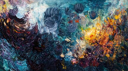 Fototapeta premium Surreal Dimensional Landscape in Loops of Time and Vibrant Kaleidoscopic Patterns