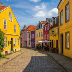 Colorful Houses in a Vibrant Urban Village