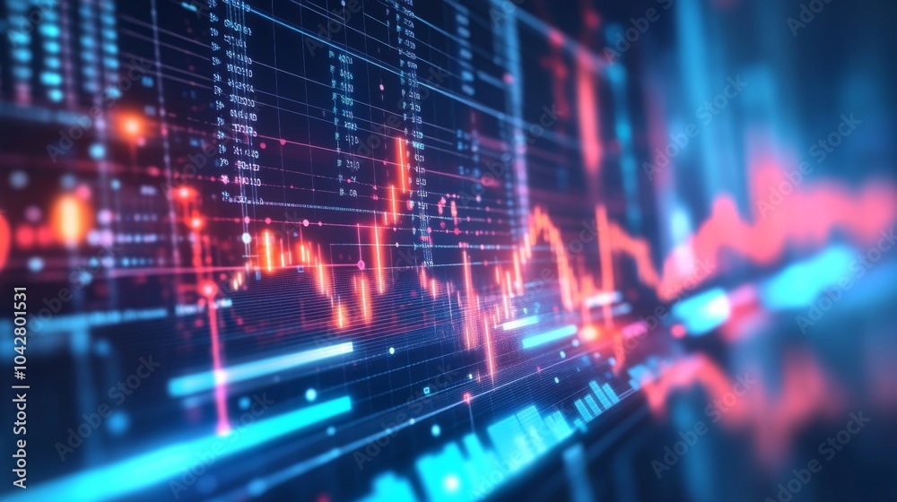 Poster abstract data visualization with graphs and charts