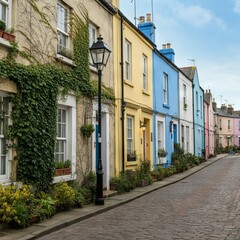Fototapeta premium Colorful Houses in a Vibrant Urban Village