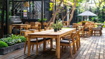 Fototapeta premium Teak: This durable hardwood features a golden-brown hue and is resistant to water and pests, making it ideal for outdoor furniture, decks, and marine uses. 