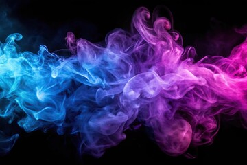 Obraz premium Ethereal smoke waves on a black background close-up