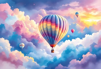 Fototapeta premium Fly High Baloon Fly in the Sky 
