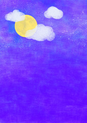 雲がかかる月夜の壁紙