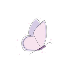 butterfly colorful continuous line drawing template good for celebration usage. continuous line element illustration. vector lineart. monoline asset.