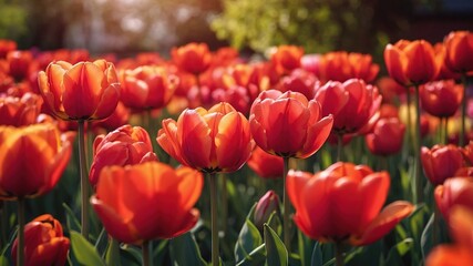 Stunning Tulip Garden Fragment Photography