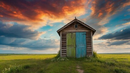 Surreal Polish Countryside: Wooden Shed Doors