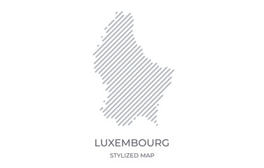 Fototapeta premium Stylized linear map of Luxembourg in minimalistic style. Vector illustration of the map of the country.