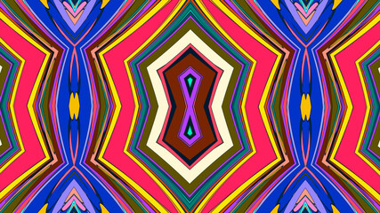 Colorful symmetrical abstract kaleidoscope background pattern for summer 