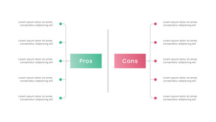 Comparison Pros and Cons infographic template design