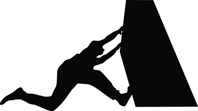 Parkour silhouette illustration. People jump pose full body.