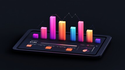 Colorful Data Visualization on Digital Tablet