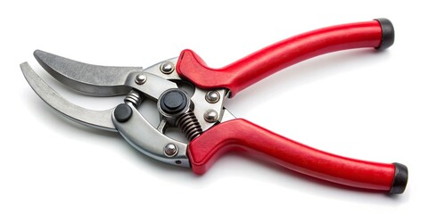 Isolated garden pruner with red handle
