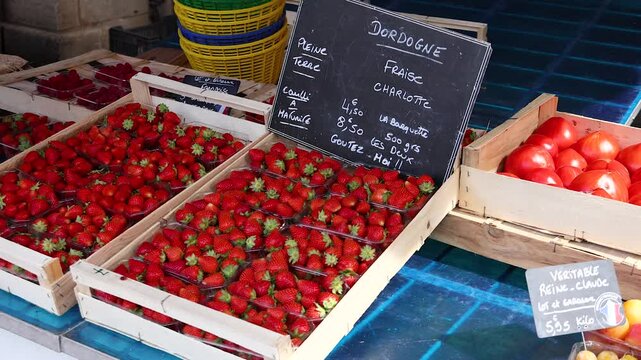 Strawberry Market Stall in Libourne