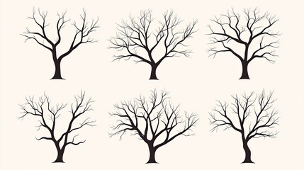 Obraz premium Elegant Silhouette Vector Graphics of Trees
