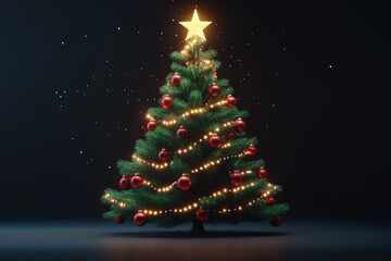 christmas tree in 3d by generative ai