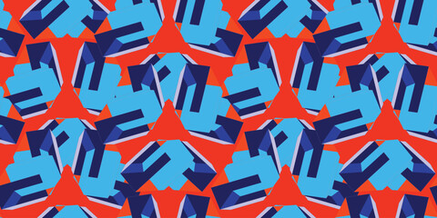 Abstract geometric tiles 3d seamless pattern vector. Repeatable background. Illusive for design graphic, background, wallpaper, layout or art. 