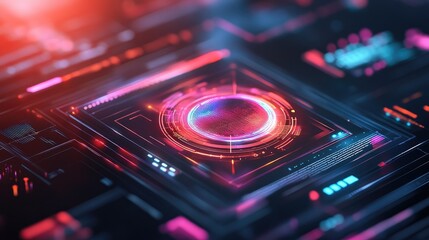 Obraz premium Futuristic UI Template with Translucent Panels
