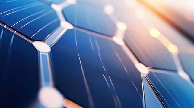 An extreme close-up of a quantum dot enhanced solar cell, showing improved light absorption and conversion efficiency, Solar technology style