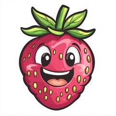 Obraz premium A cartoon pineberry with a happy expression
