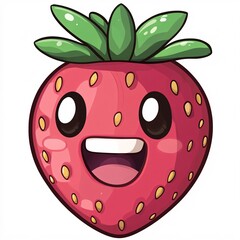 Fototapeta premium A cartoon pineberry with a happy expression