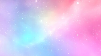 Abstract pastel clouds in pink, blue, and purple tones, creating a dreamy and ethereal atmosphere with twinkling stars..