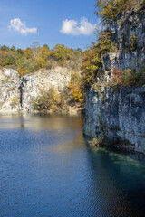 Beautiful view of Lagoon Zakrzowek, artificial water reservoir in city center, Krakow, Poland