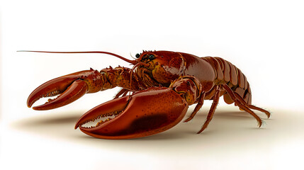A photorealistic live lobster isolated on a white background.