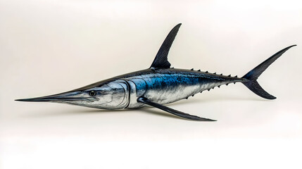 Obraz premium A swordfish isolated on a white background.