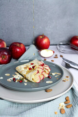 Crêpes aux pommes et amandes