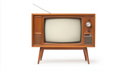 Vintage wooden television set, retro design, classic style, mid-century modern