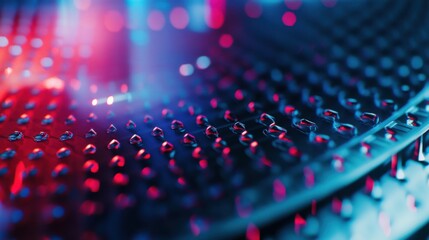 Fototapeta premium An extreme close-up of a quantum sensor array, detecting subtle electromagnetic fields, Quantum sensing style