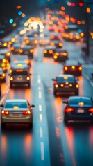 Fototapeta premium Blurred Lights and Traffic Chaos in the City Nightscape