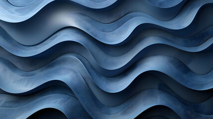 Obraz premium Abstract Blue 3D Waves Illustration