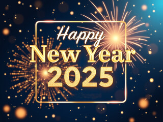 Fototapeta premium Happy New Year 2025 Banner Design, Festive Holiday Greeting Template for Celebrations