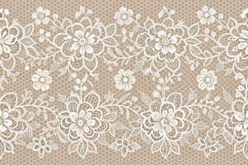Fototapeta premium Lace background with floral pattern