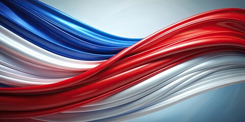 Flowing fabric background in red, blue, and white colors