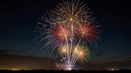fireworks in the night sky