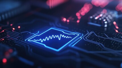 Fototapeta premium An extreme close-up of a wearable health monitoring biosensor patch, showing real-time physiological data collection, Wearable technology style