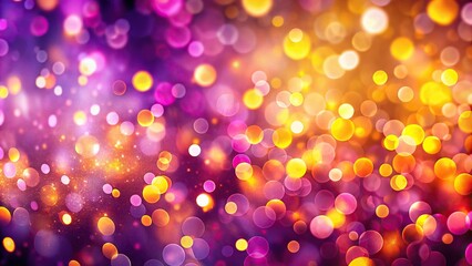 Forced perspective colorful background with bokeh in pink, yellow, and purple