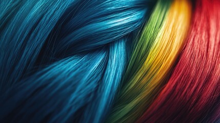 Rainbow Hair Close-Up