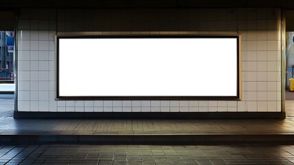 Blank Billboard at Night